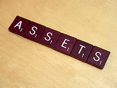 assets in letter tiles