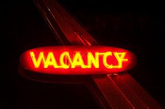 a lit-up "vacancy" sign