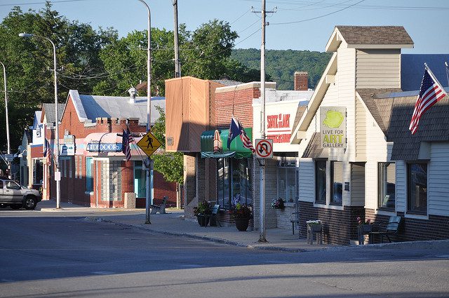 main street in a small town